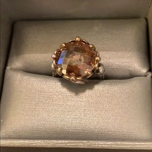 Silver Honey Quartz Ring